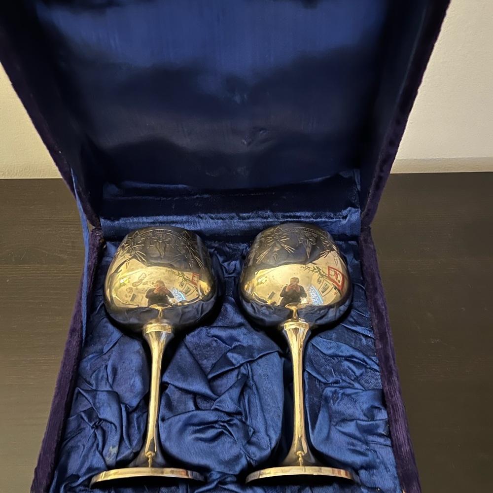Elegant Silver Goblet Set